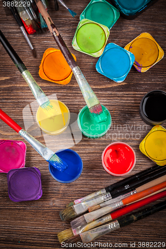 Image of Colors, Watercolors and brushes