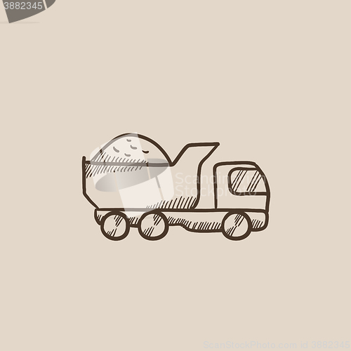 Image of Dump truck sketch icon.