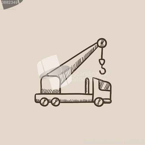 Image of Mobile crane sketch icon.