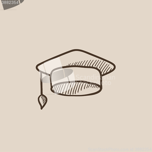 Image of Graduation cap sketch icon.