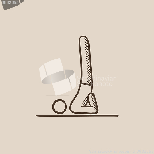 Image of Man practicing yoga sketch icon.