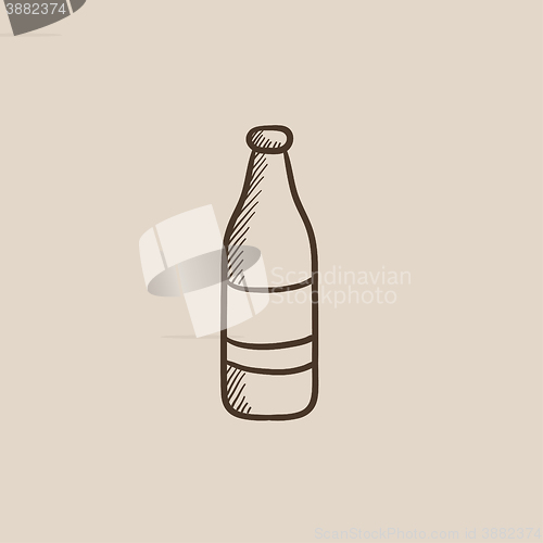 Image of Glass bottle sketch icon.