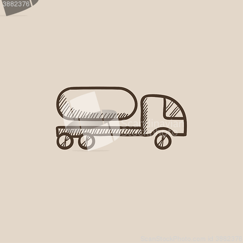 Image of Fuel truck sketch icon.