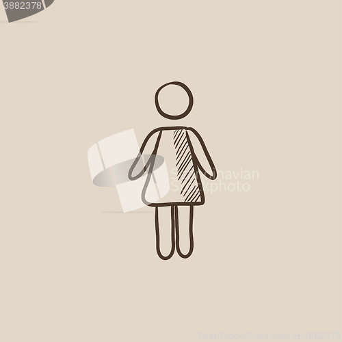 Image of Business woman sketch icon.