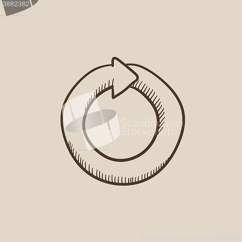 Image of Circular arrow sketch icon.