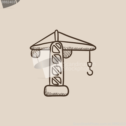 Image of Construction crane sketch icon.