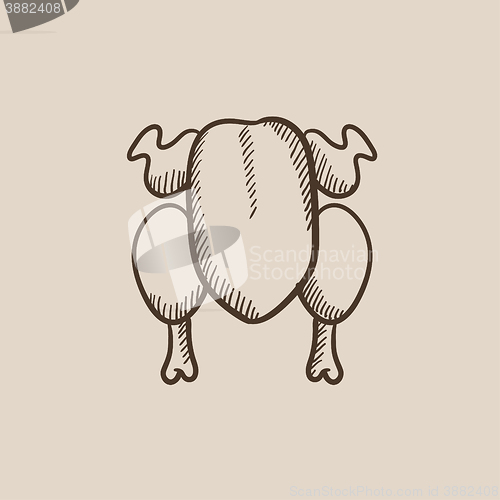 Image of Raw chicken sketch icon.