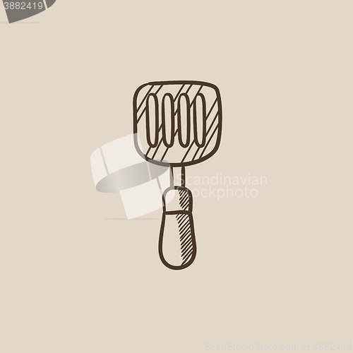 Image of Kitchen spatula sketch icon.