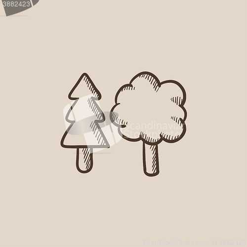 Image of Trees sketch icon.