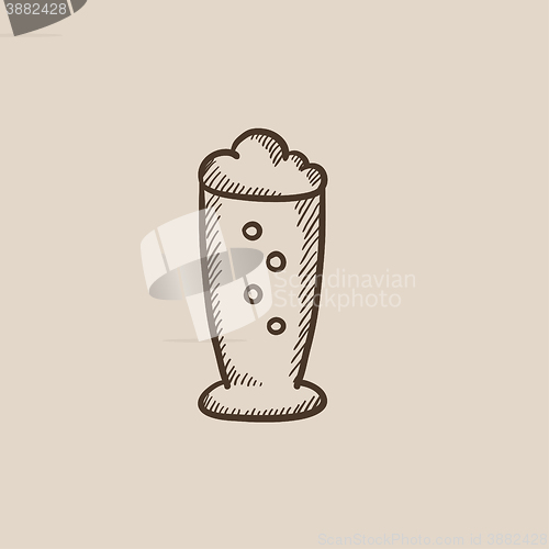 Image of Glass of beer sketch icon.