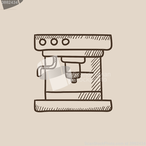 Image of Coffee maker sketch icon.