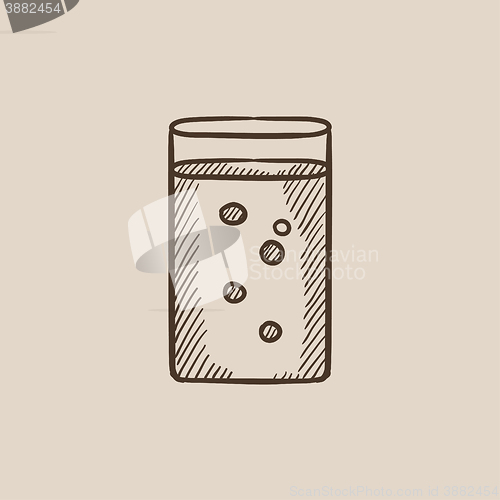 Image of Glass of water sketch icon.