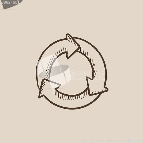 Image of Arrows circle sketch icon.