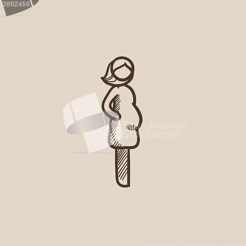 Image of Pregnant woman sketch icon.