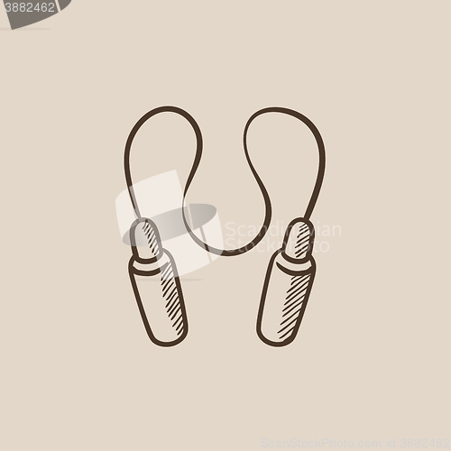 Image of Jumping rope sketch icon.