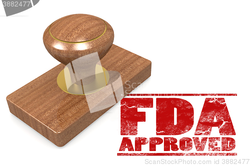 Image of FDA approved red rubber stamp 