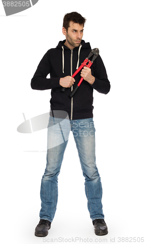 Image of Robber with red bolt cutters