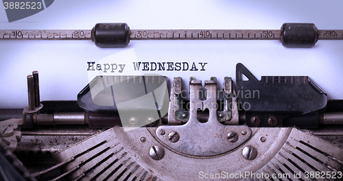 Image of Vintage typewriter close-up - Happy Wednesday