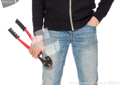 Image of Robber with red bolt cutters