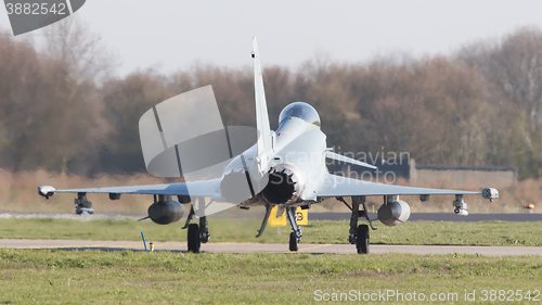 Image of LEEUWARDEN, NETHERLANDS - APRIL 11, 2016: German Air Force Eurof