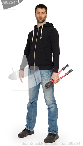 Image of Robber with red bolt cutters