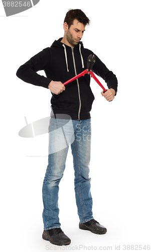 Image of Robber with red bolt cutters