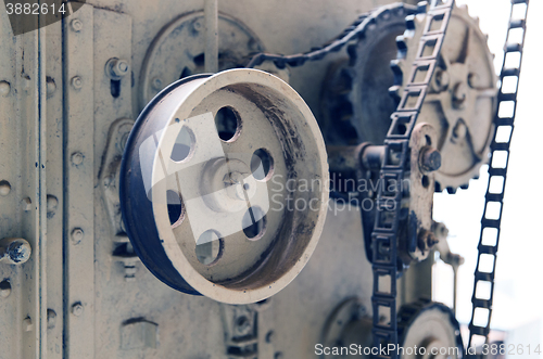 Image of vintage machine mechanism at factory