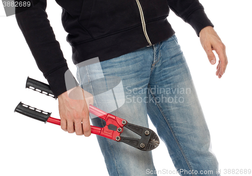 Image of Robber with red bolt cutters