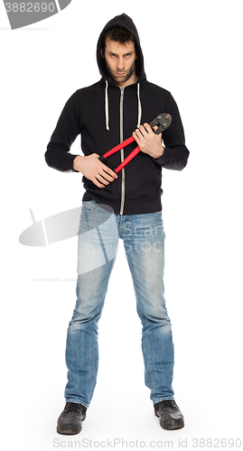 Image of Robber with red bolt cutters