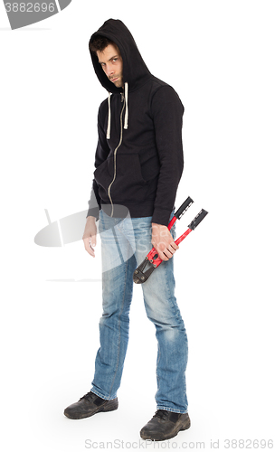 Image of Robber with red bolt cutters