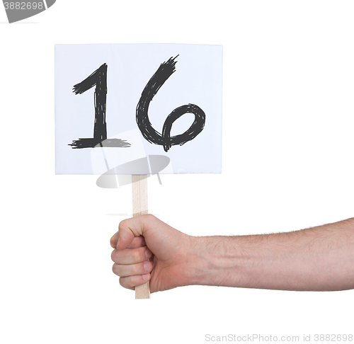 Image of Sign with a number, 16