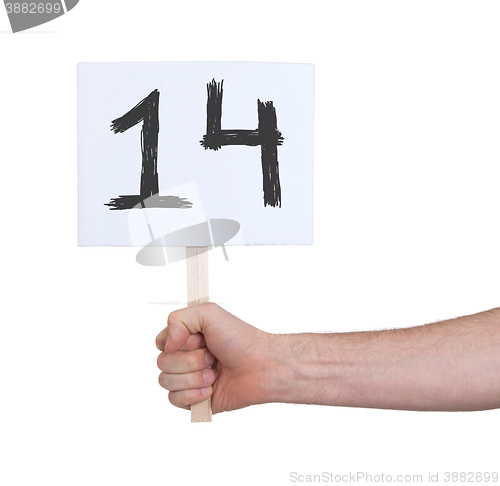 Image of Sign with a number, 14