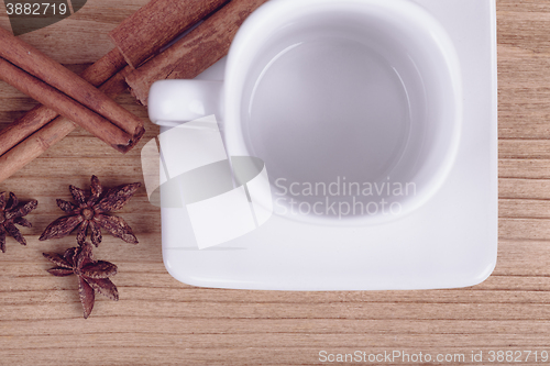 Image of cinnamon and empty cup