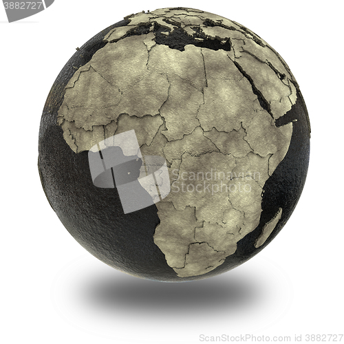 Image of Africa on Earth of oil