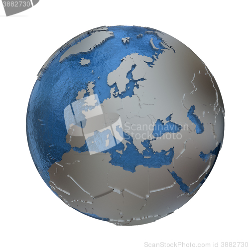 Image of Europe on silver Earth