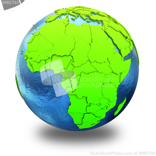 Image of Africa on green Earth