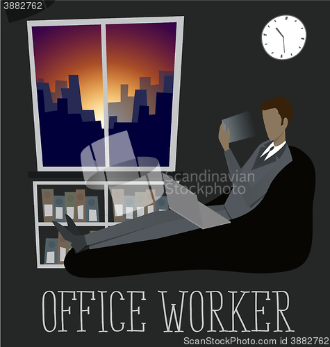 Image of Businessman working on laptop