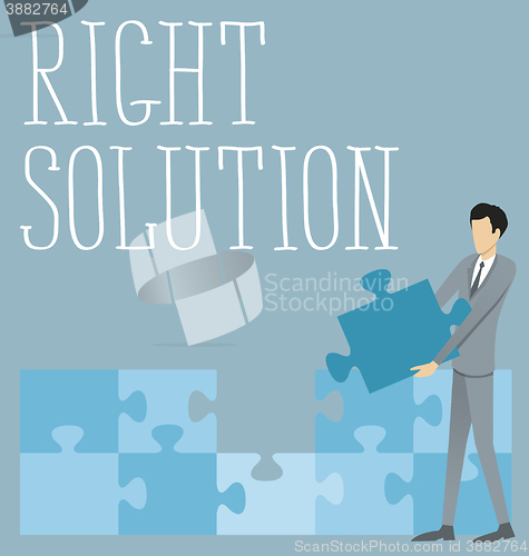 Image of Vector Flat Business Concept Right Solution