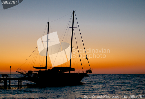 Image of Sailing Ship on Sunrise 