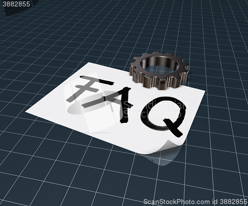 Image of the word faq on paper sheet and gear wheel - 3d rendering