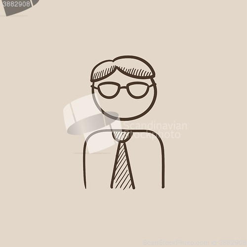 Image of Businessman sketch icon.