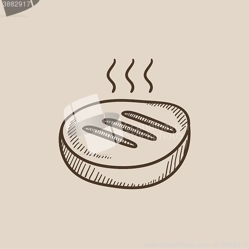 Image of Grilled steak sketch icon.