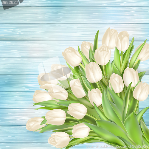 Image of Bouquet of white tulips. EPS 10