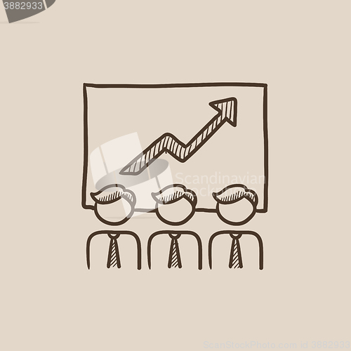 Image of Business growth sketch icon.