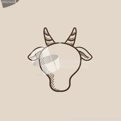 Image of Cow head sketch icon.