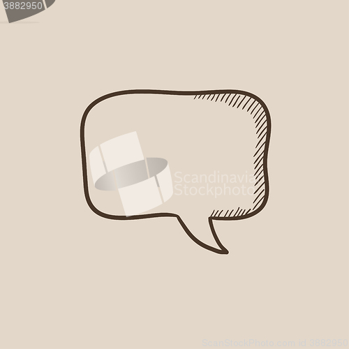 Image of Empty speech square sketch icon.