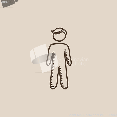 Image of Businessman standing sketch icon.