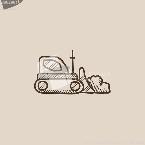 Image of Bulldozer sketch icon.