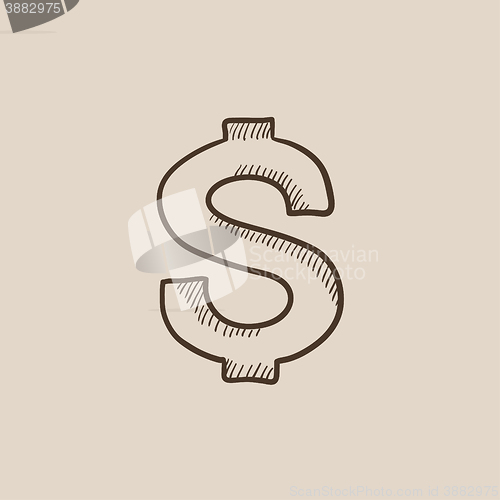 Image of Dollar symbol sketch icon.