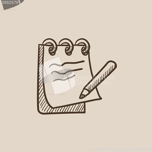 Image of Notepad with pencil sketch icon.